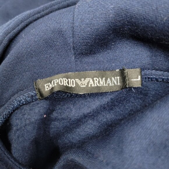 Emporio Armani Navy Blue‎ Asymmetrical Zip Pullover Sweater Men's Large L - Picture 4 of 4